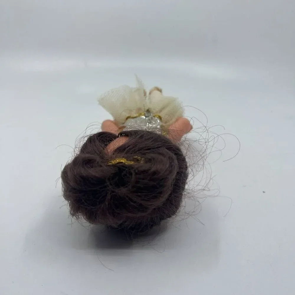 Vintage U.D.co Doll Ballerina Blue Eyes Dress Tutu‎ Brown Hair Hong Kong 9.5